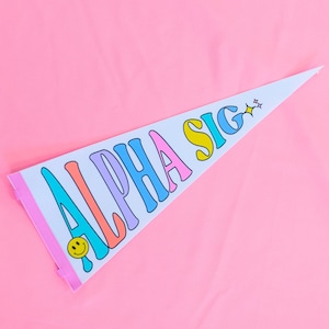 Alpha Sigma Alpha Sorority Party Pennant Flag