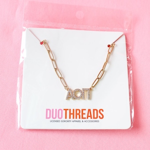 Alpha Omicron Pi Rhinestone Sorority Necklace