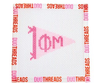 Phi Mu Sorority Pennant Needlepoint Canvas
