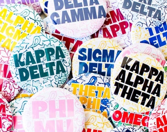 Through the Vines Sorority Buttons(Includes One)/Available For All Organizations/See Description to Customize / Greek / Big Little / Gameday
