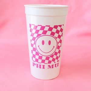 Phi Mu Sorority Smile Stadium Cup 32oz