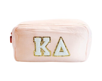 Kappa Delta Chenille Sorority Cosmetic Bag