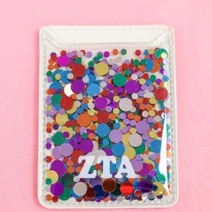 Cartera para teléfono con confeti de la hermandad Zeta Tau Alpha