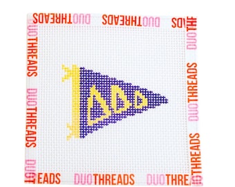 Delta Delta Delta Sorority Pennant Needlepoint Canvas