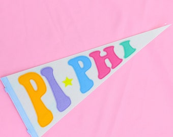 Pi Beta Phi Sorority Rainbow Pennant Flag