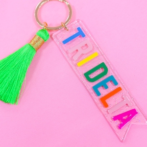 Delta Delta Delta Sorority Tassel Key Fob
