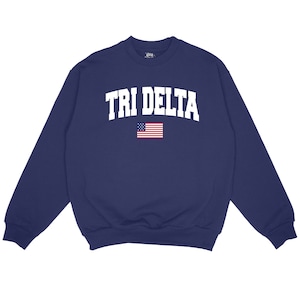 Delta Delta Delta Betsy Sorority Crewneck Sweatshirt / Greek / Patriotic / Recruitment / Big Little / Bid Day / USA
