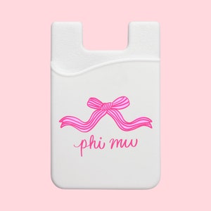 Cartera para teléfono con lazo coqueto de la hermandad Phi Mu