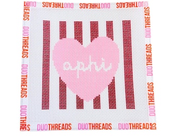 Alpha Phi Sorority Heart Needlepoint Canvas