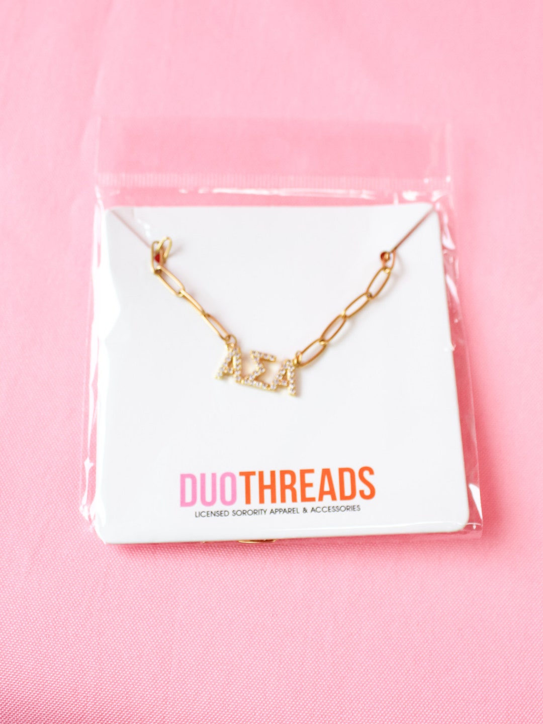 Alpha Sigma Alpha Rhinestone Sorority Necklace