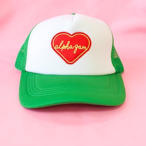 Alpha Gamma Delta Whole Lotta Love Sorority Trucker Hat //  Sorority / Greek / Big/Little / Recruitment / Sorority Gift