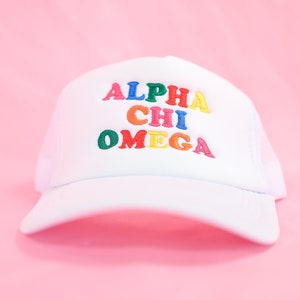 Alpha Chi Omega Sorority Fun Times Trucker Hat //  Sorority / Greek / Big/Little / Recruitment / Sorority Gift