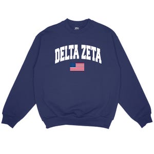 Delta Zeta Betsy Sorority Crewneck Sweatshirt / Greek / Patriotic / Recruitment / Big Little / Bid Day / USA
