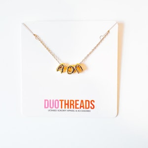 Alpha Omicron Pi Sorority Bubble Letter Necklace