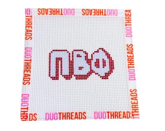 Pi Beta Phi Sorority Bubble Letter Needlepoint Canvas