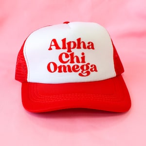 Alpha Chi Omega Traveler Sorority Trucker Hat //  Sorority / Greek / Big/Little / Recruitment / Sorority Gift