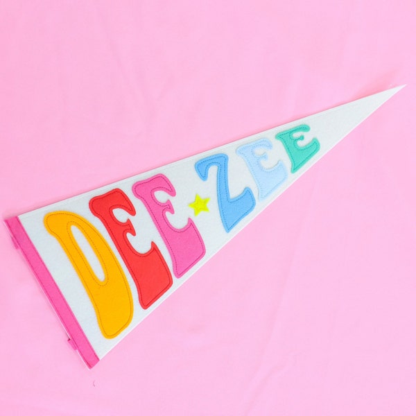 Delta Zeta Sorority Rainbow Pennant Flag / Sorority Gift / Dorm Room Decor / Big Little / Bid Day