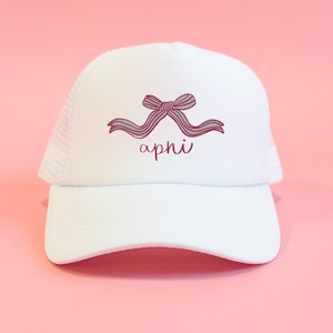 Alpha Phi Coquette Sorority Trucker Hat //  Sorority / Greek / Big/Little / Recruitment / Sorority Gift