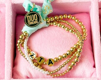 Zeta Tau Alpha the Everyday Gold Bracelet Sorority Stack - Etsy