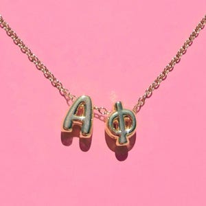 Alpha Phi Sorority Bubble Letter Necklace