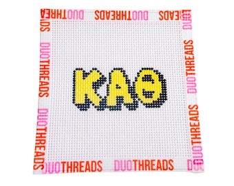 Kappa Alpha Theta Sorority Bubble Letter Needlepoint Canvas