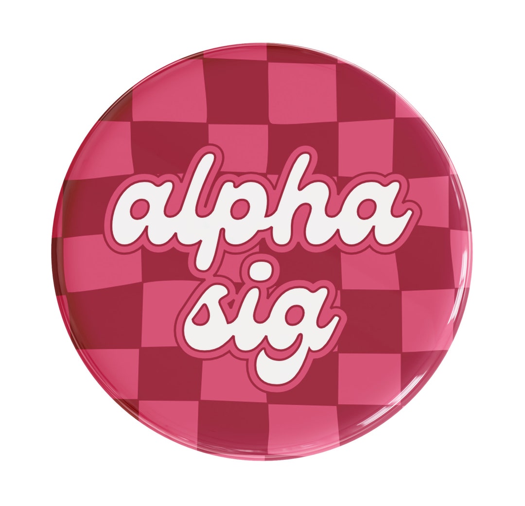 Alpha Sigma Alpha Checker Sorority Button (includes One) // See ...