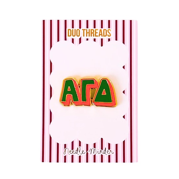 Alpha Gamma Delta Sorority Bubble Letter Needle Minder