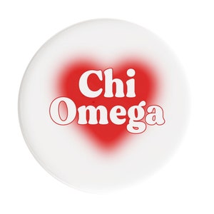 Chi Omega Big Heart Sorority Button (Includes One) // See Description to Customize / Greek / Big Little / Gameday