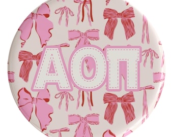 Alpha Omicron Pi Coquette Sorority Button (Includes One) // See Description to Customize / Greek / Big Little / Gameday
