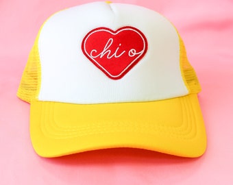 Chi Omega Whole Lotta Love Sorority Trucker Hat //  Sorority / Greek / Big/Little / Recruitment / Sorority Gift
