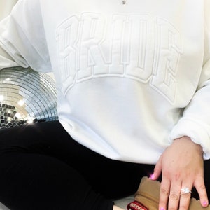Bride Varsity Puff Ink Sweatshirt // Bridal Party // Wedding // Bachelorette