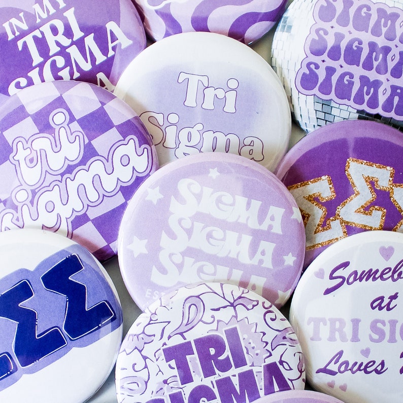 Sigma Sigma Sigma Classic Sorority Buttons (includes One) // See ...