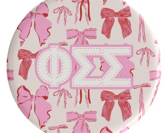 Phi Sigma Sigma Coquette Sorority Button (Includes One) // See Description to Customize / Greek / Big Little / Gameday