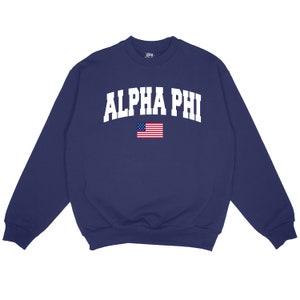 Alpha Phi Betsy Sorority Crewneck Sweatshirt / Greek / Patriotic / Recruitment / Big Little / Bid Day / USA
