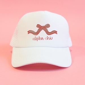 Alpha Chi Omega Coquette Sorority Trucker Hat //  Sorority / Greek / Big/Little / Recruitment / Sorority Gift