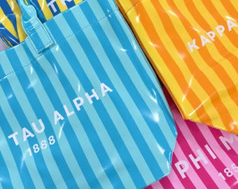 Stripe Sorority Tote Bag