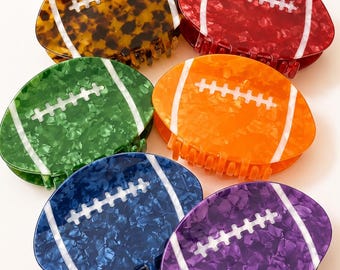 Football Hair Claw Clip, Acetate Game Day Hair Accessory