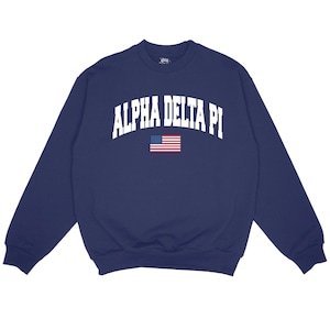 Alpha Delta Pi Betsy Sorority Crewneck Sweatshirt / Greek / Patriotic / Recruitment / Big Little / Bid Day / USA