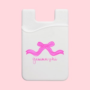 Cartera para teléfono con lazo coqueto de la hermandad Gamma Phi Beta
