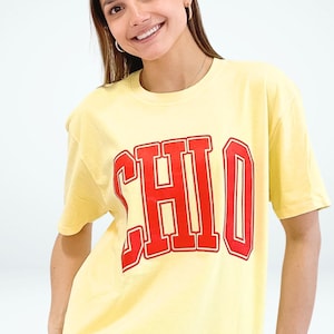 Chi Omega Sorority Varsity Arch Puff Tee