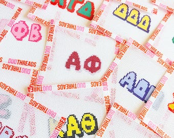 Sorority Bubble Letter Needlepoint Canvas