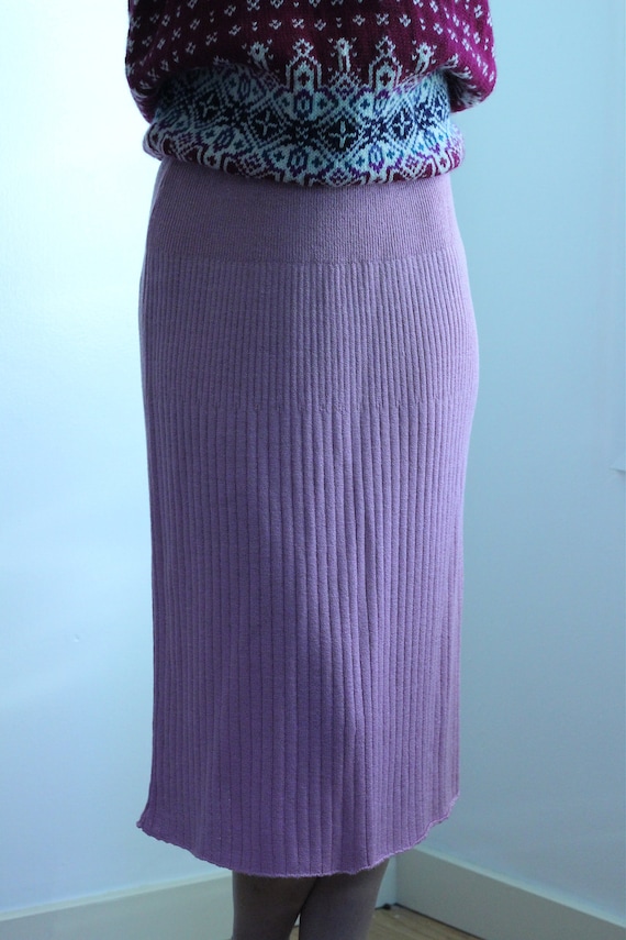 70s pink knit skirt
