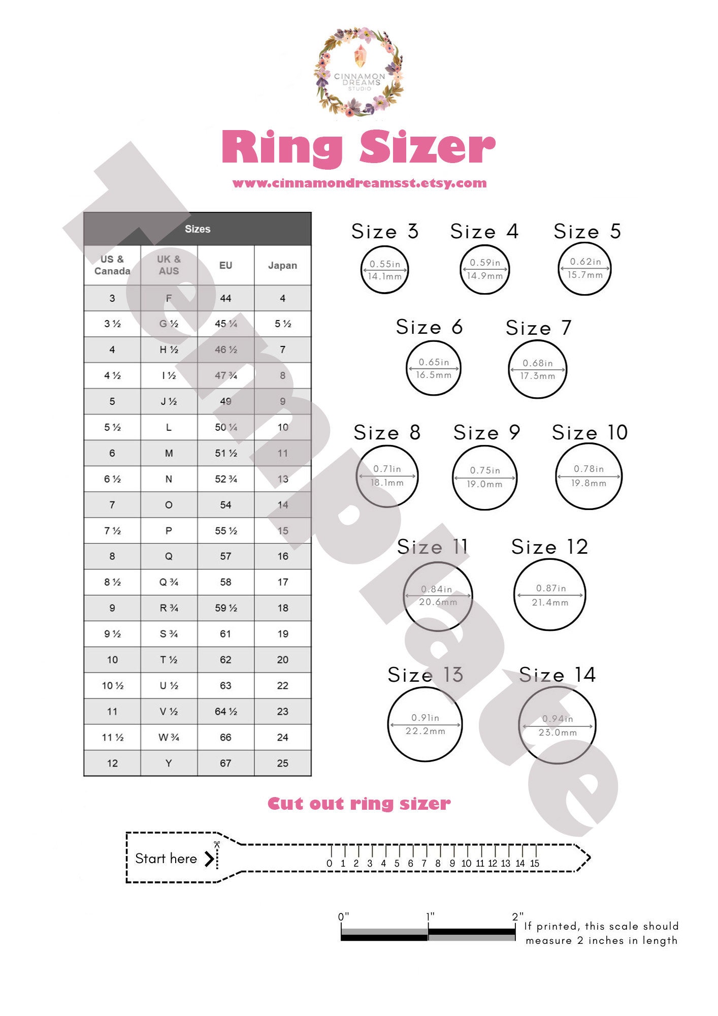 RING SIZER Easy at Home Size Kit With Free US Shipping, Ships