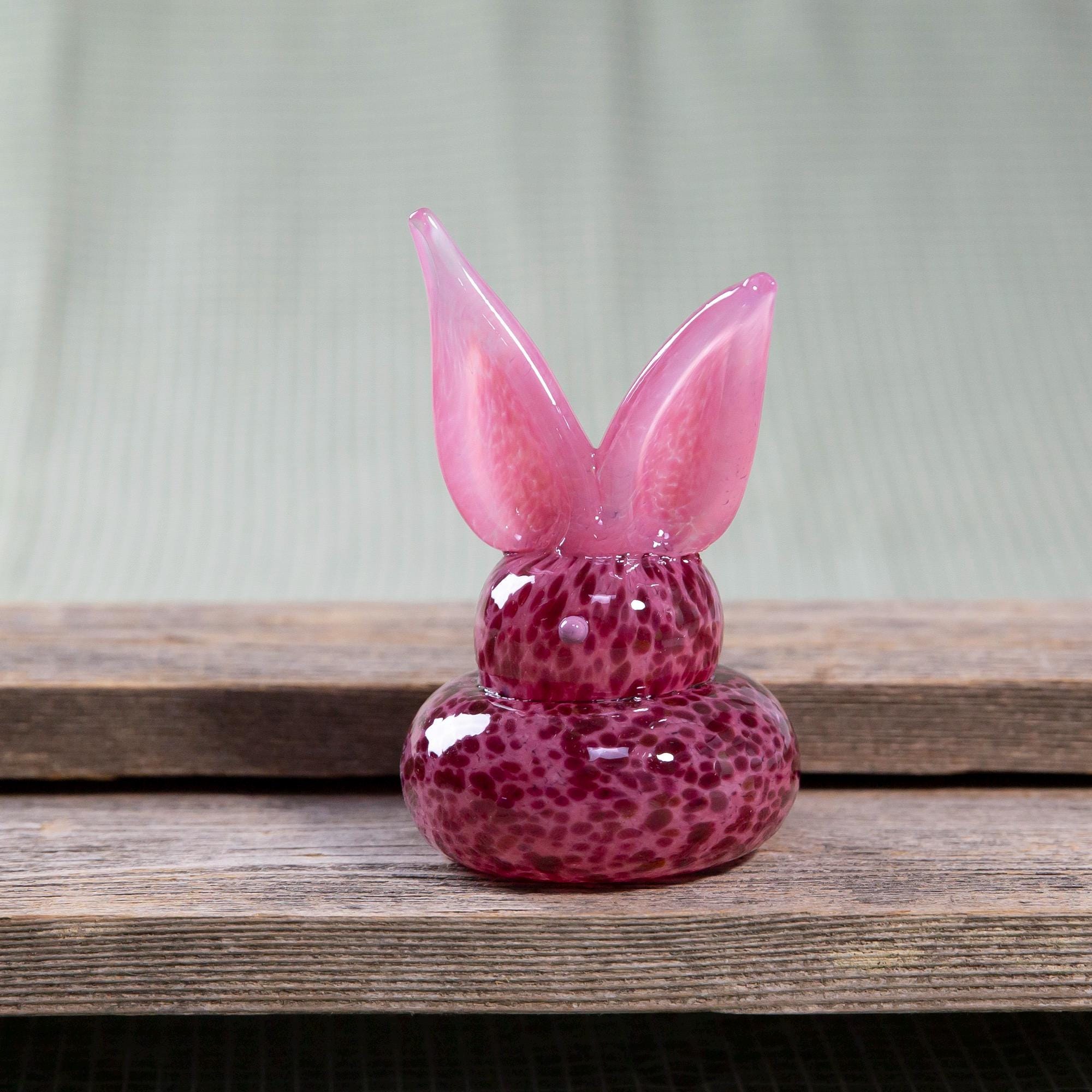 Glass Easter Bunny, Bunny Decor, Easter Decor, Glass Rabbit, Spring ...