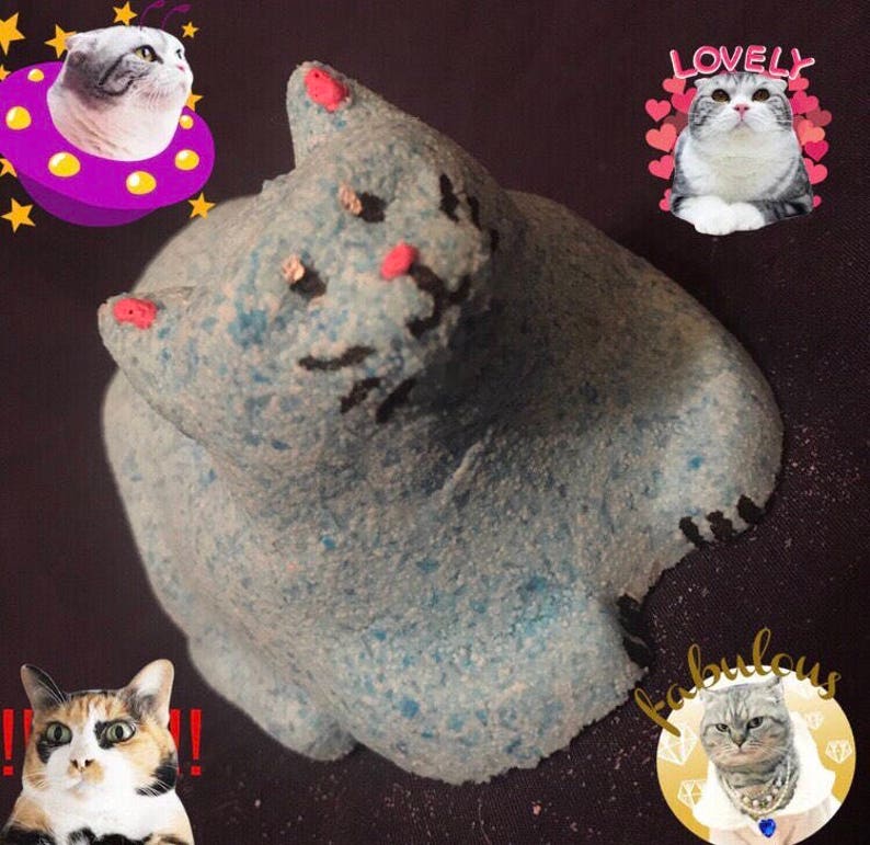 Homemade Cat Bomb Cat-Shaped Bath Bomb | Etsy