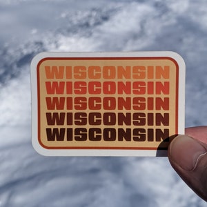 Wisconsin Warm Colored Gradient Sticker