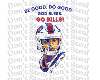 Josh Allen Buffalo Bills PNG, MVP Football Design (Digital File)