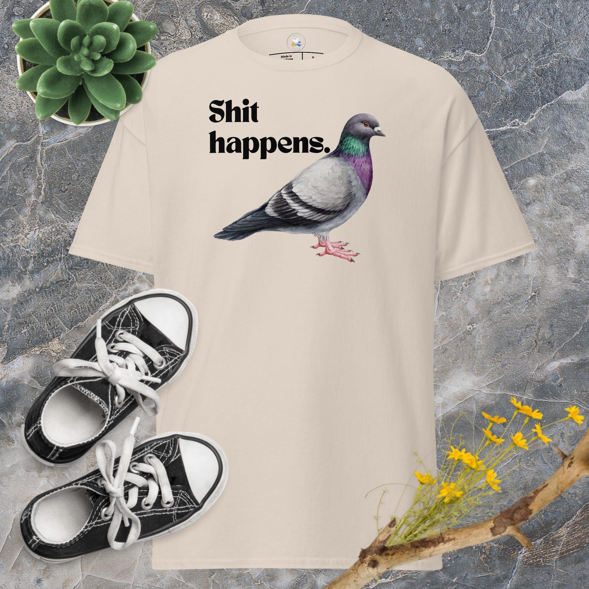 Funny “shit Happens” Pigeon T-shirt / Humor Streetwear Shirt - Etsy