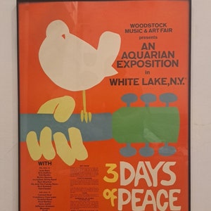 Feria de Música y Arte de Woodstock enmarcada