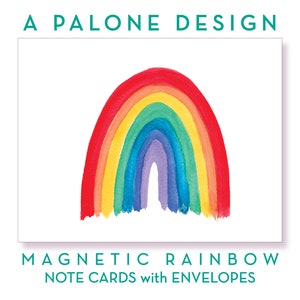 Magnetic Rainbow 1 10 Folded Note Cards with Envelopes image 1